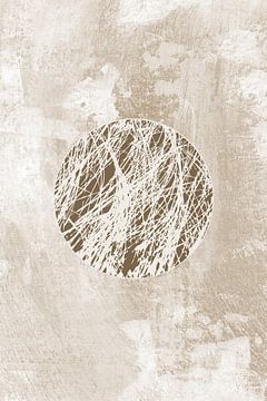 Ikigai. Abstracte minimalistische zen-kunst. Japanse stijl. Aardetinten II van Dina Dankers