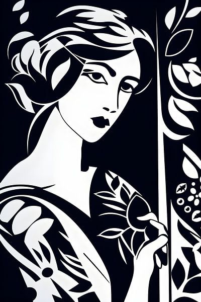 Woman in black and white by Artsy