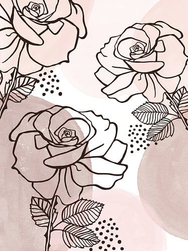 Dessin de la ligne des roses