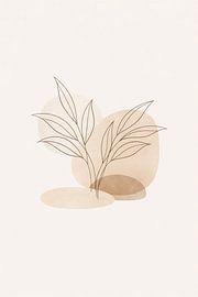 Neutral Japandi Botanical Bedroom Print No. 02 by Avinigav