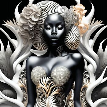 Onderwaterschouwspel: een surrealistische wereld van zeemeerminnen en architectuur