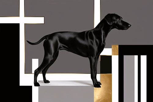 Portrait élégant d'un chien noir