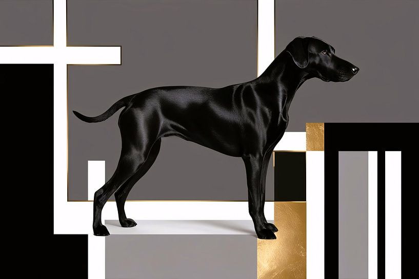 Elegant portrait of black dog by Art & Soul Creations