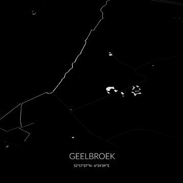 Schwarz-weiße Karte von Geelbroek, Drenthe. von Rezona
