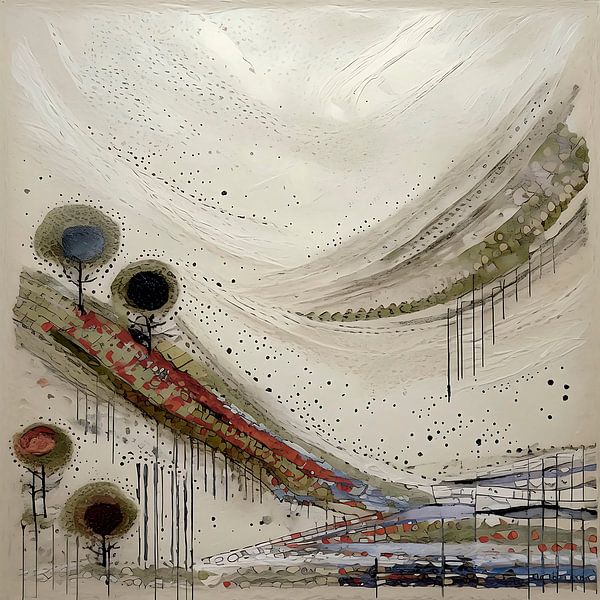 Abstract Scandinavian Landscape painting by Studio Pieternel
