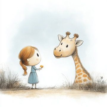 Het Meisje en de Vriendelijke Giraffe van Karina Brouwer