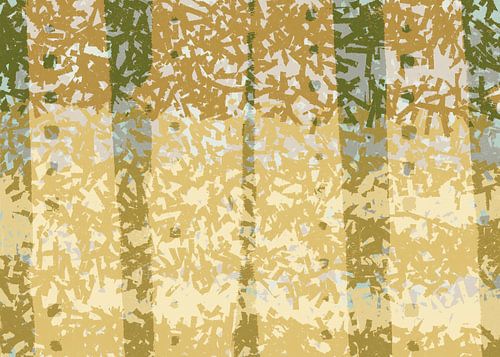 Moderne abstracte kunst. Vormen in lichtbruin en groen.