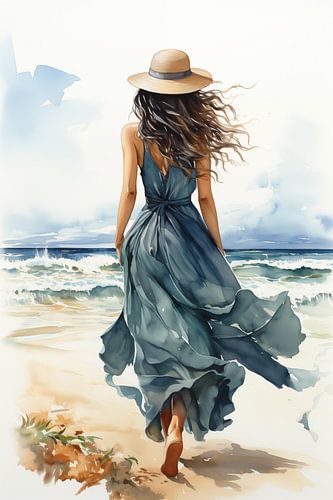 Wandeling aan het strand