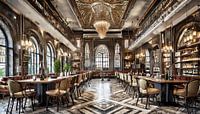 Luxury coffee bar with two floors