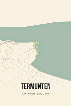Vintage landkaart van Termunten (Groningen) van Rezona