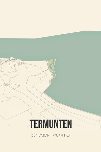 Vintage map of Termunten (Groningen) by Prints of Place
