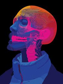 Cyber Skull Futuristic Anatomy Art by Ramy Salah Hefny