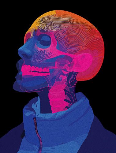 Cyber Schedel Futuristische Anatomie Kunst