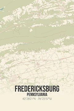 Alte Karte von Fredericksburg (Pennsylvania), USA. von Rezona