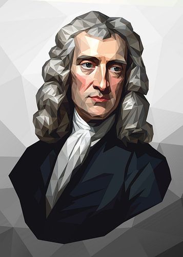 Porträt von Isaac Newton Low Poly
