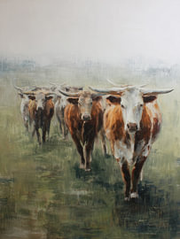 Longhorn Runderen | Landelijke Kunst van Lauren Wilde