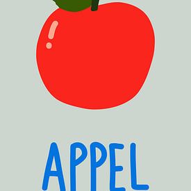 Children's Poster: Apple – Colourful Fruit Illustration by Jun-Yi Lee