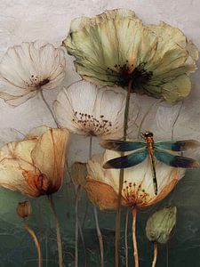 Tanz der Stille - Libelle auf getrockneten Blumen