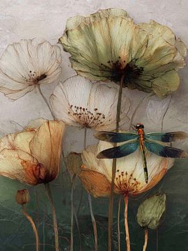 Dans van Stilte – Libelle op Gedroogde Bloemen