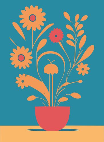 Retro minimalistische bloemen