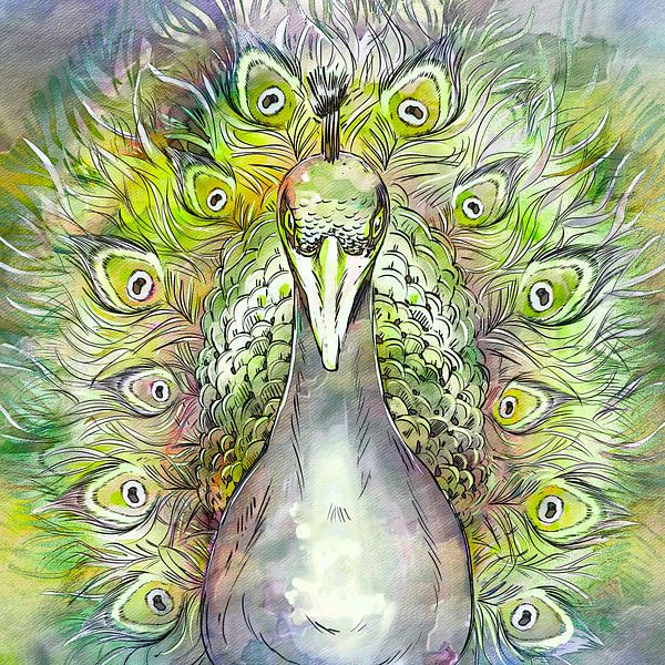 Japanese peacock by Mad Dog Art