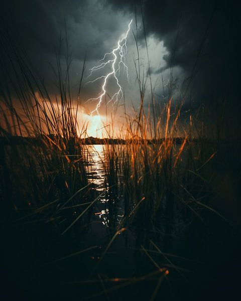 Im Bann des Sturms: Gewitterhimmel bedrohlich von fernlichtsicht
