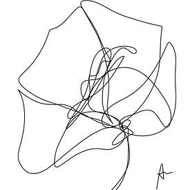 One line drawing Klaproos (gezien bij vtwonen) van Ankie Kooi