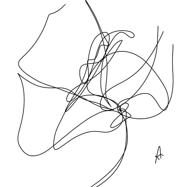One line drawing Klaproos (gezien bij vtwonen) van AnkieArt