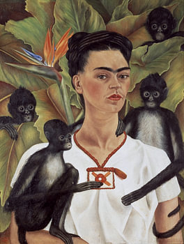 Frida, Selbstporträt mit Affe, 1943