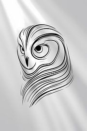 Minimalistische Uil Abstract Lijnen Design van Art & Soul Creations