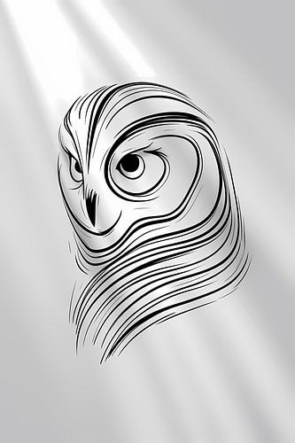 Hibou minimaliste Design lignes abstraites