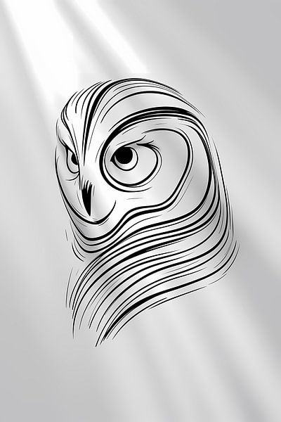 Minimalistische Eule Abstrakte Linien Design von Art & Soul Creations