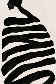 Untamed Elegance — A feminine silhouette with expressive black brushstrokes by Color Square