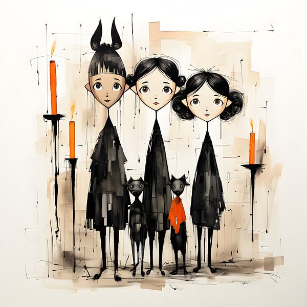 The girls and their kittens by Heike Hultsch