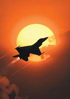 Flug in den Sonnenuntergang