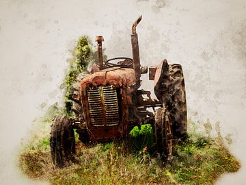Alter Traktor in Kroatien von Johan Zuijdam Digi Art