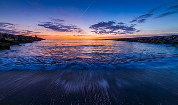 After sunset on the North Pier in neighbourhood by the sea by peterheinspictures