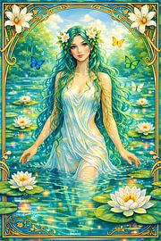 Waternimf Jugendstil van Linda de Klein