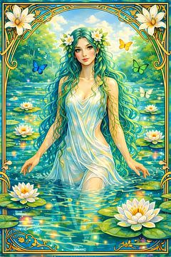 Water nymph Jugendstil by Linda de Klein