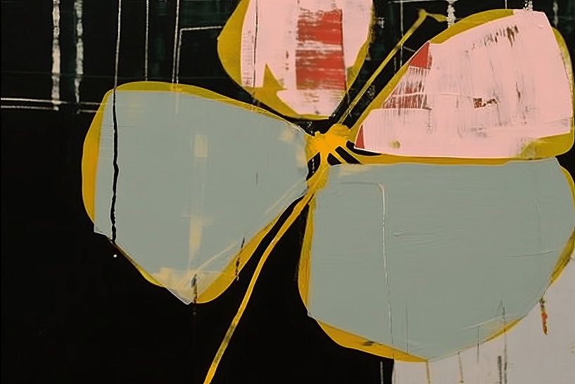 Illustratie van een abstracte bloem in pastelkleuren van Studio Allee