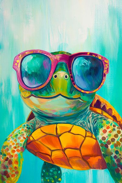 Cool under water - summer turtle by Poster Art Shop