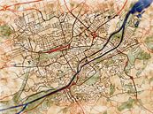 Kaart van Landshut in de stijl 'Serene Summer' van Maporia thumbnail