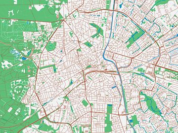 Kaart van Apeldoorn Centrum in de stijl Urban Ivory van Map Art Studio