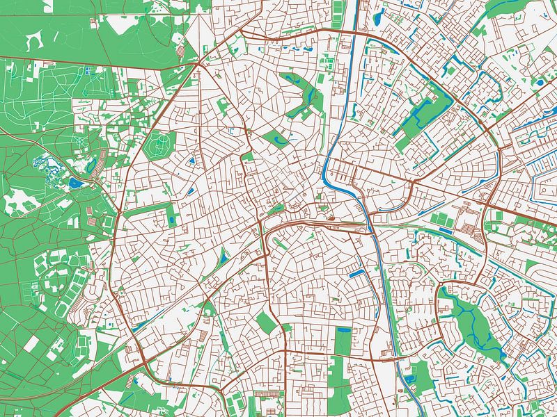 Kaart van Apeldoorn Centrum in de stijl Urban Ivory van De Kaartenwinkel