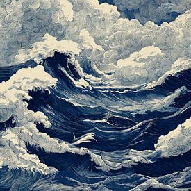 Des vagues spectaculaires sous des nuages orageux sur Pixelbull Design