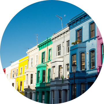 Gekleurde huizen op Lancaster Street in Londen van Reis Genie