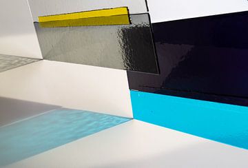 gekleurde grafische glas print