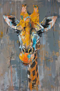 Giraffe Schilderen van Felix Brönnimann