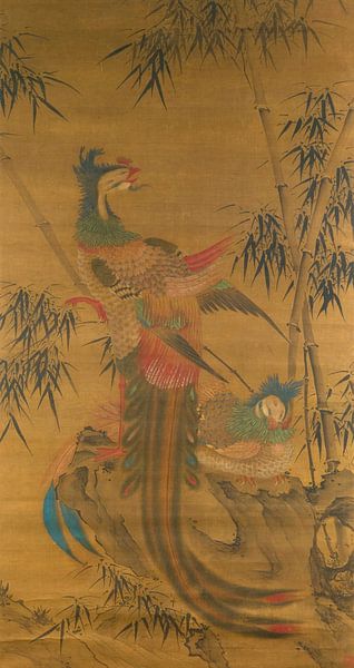 Pair of Phoenixes in a Landscape by Masterful Masters