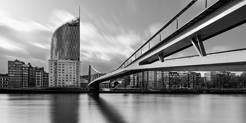 Lüttich Stadtpanorama - Monochrom von Rolf Schnepp